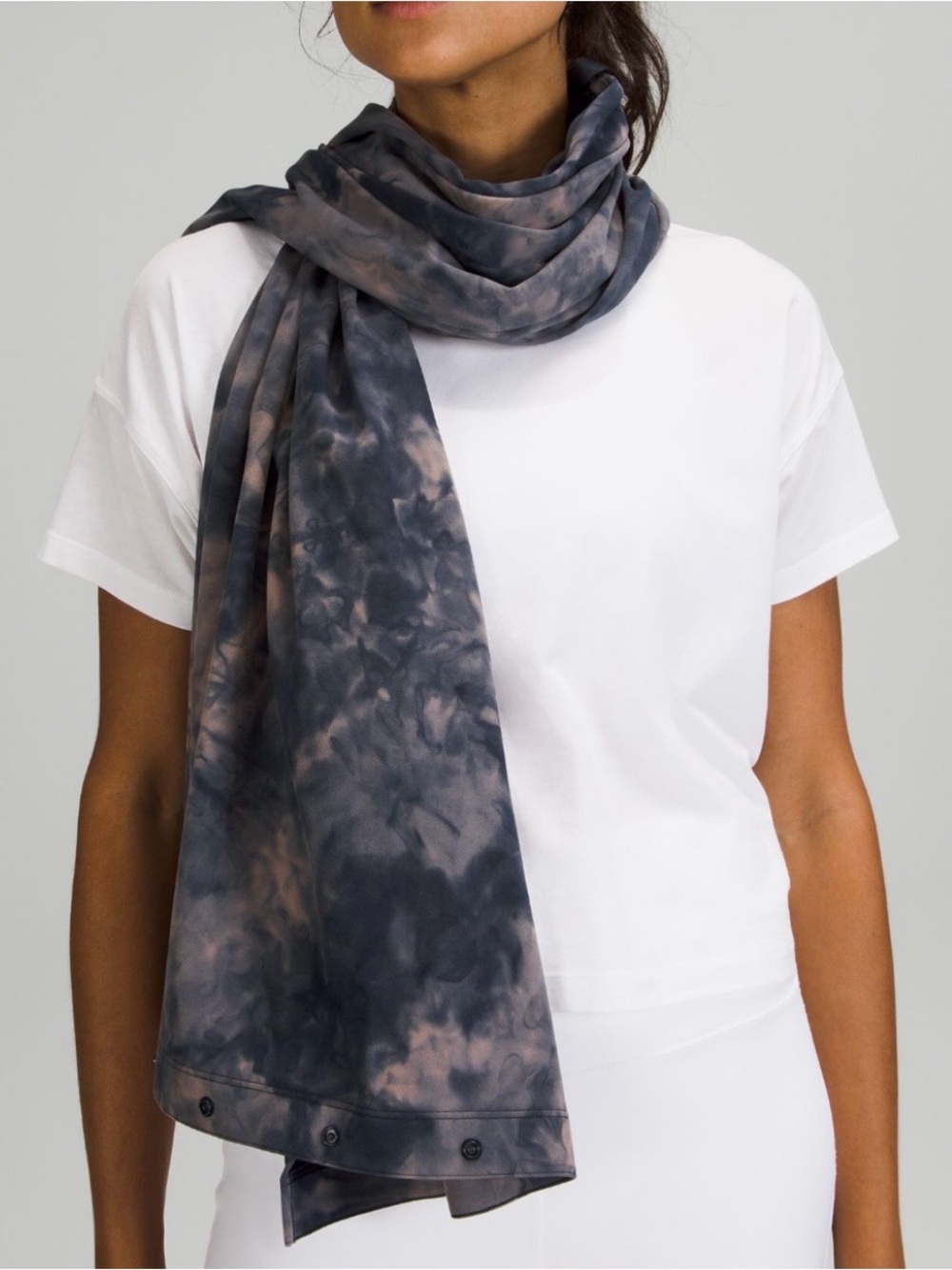 Lululemon Tie-Dye Dark Gray & Warm Pink Toned Lightweight Scarf